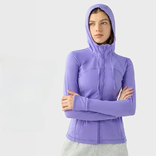 Women's Slim Fit Hooded Yoga Jacket